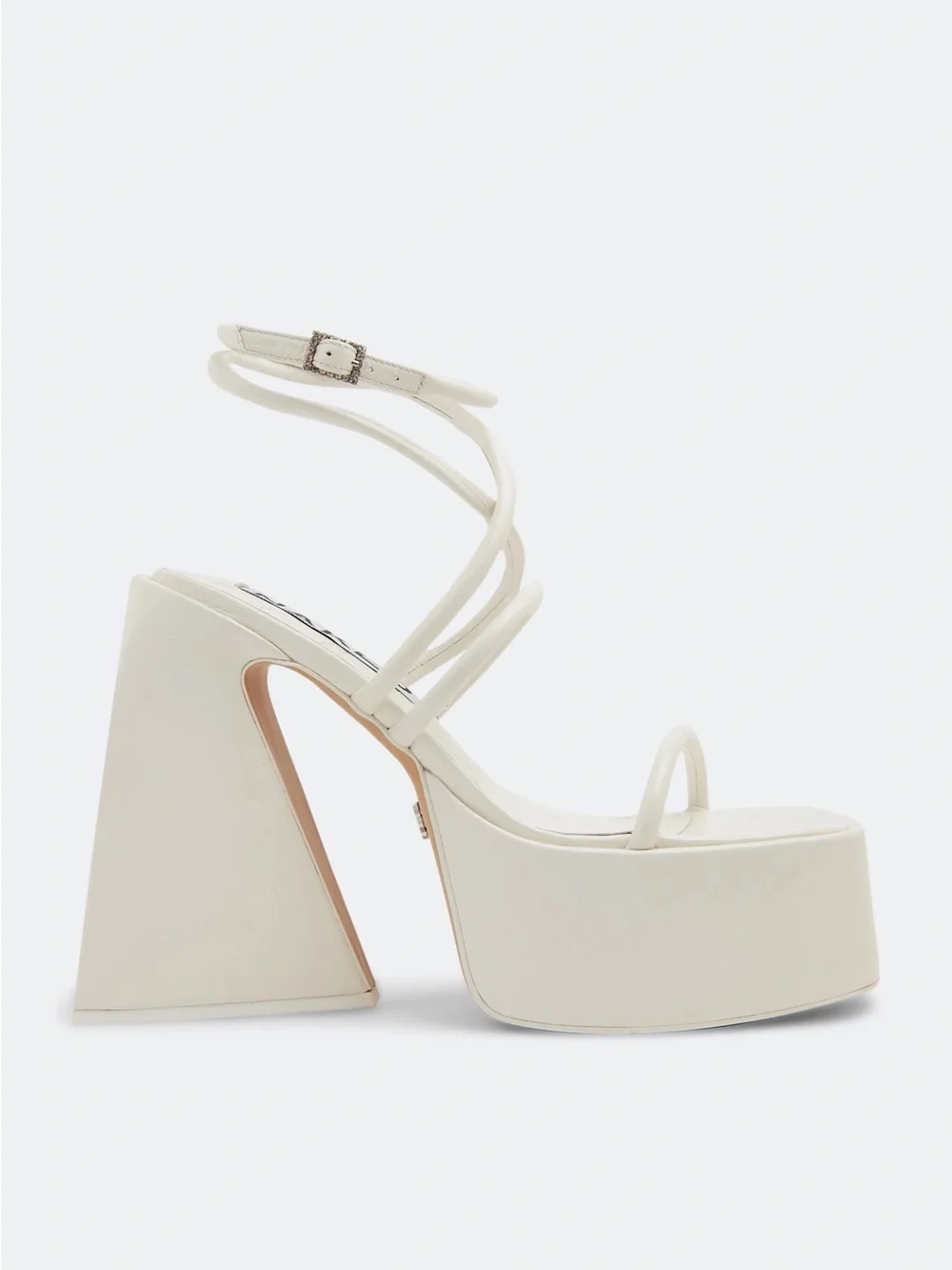 Naked Wolfe Angel - White Strappy Platform Heeled Sandals
